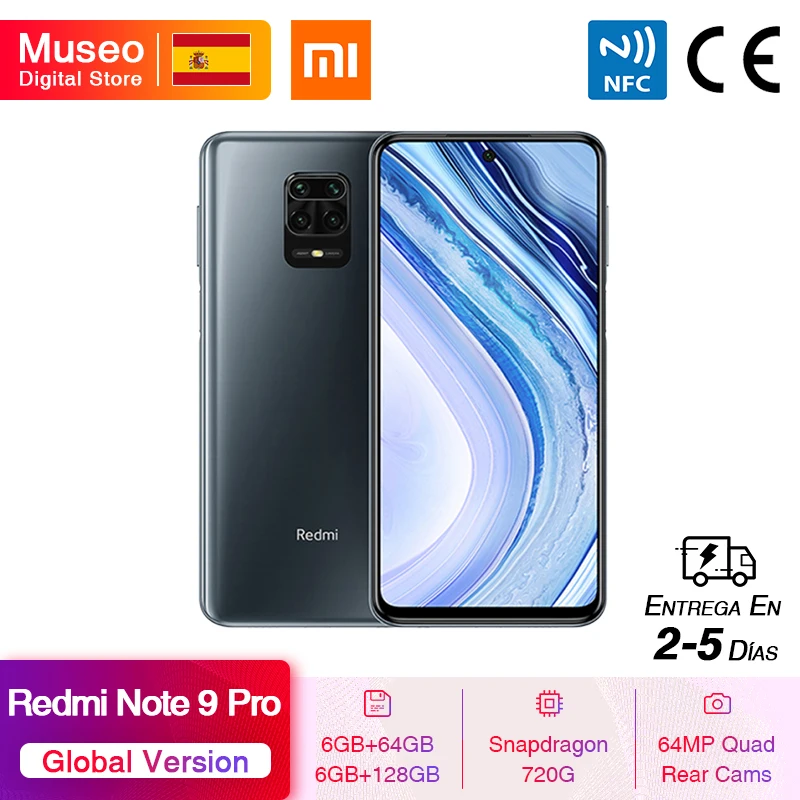 Глобальная версия Xiaomi Redmi Note 9 Pro 6 ГБ 64 Гб/128 Snapdragon 720G 64MP AI Quad проходит топливный
