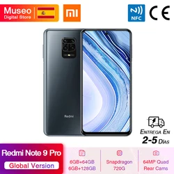 Глобальная версия Xiaomi Redmi Note 9 Pro 6 ГБ 64 Гб/128 ГБ Snapdragon 720G 64MP AI Quad проходит топливный фильтр грубой очистки смартфон Note 9 Pro 5020 мА/ч, 30 Вт QC
