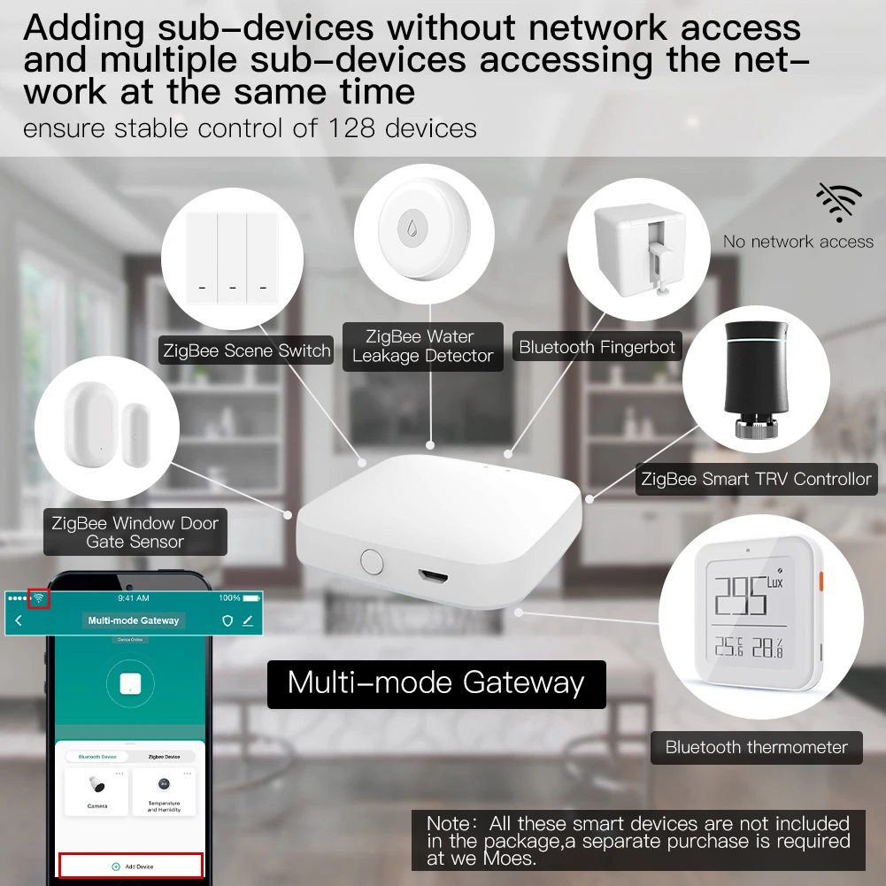 Trabalhar com Tuya Controle de Voz Casa do Google Moes Novo Multi-modo Inteligente Gateway Zigbee Wifi Bluetooth Malha Hub App Via Alexa - Image 5