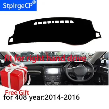 

Car Dashboard Cover Mat for Peugeot 408 2014-2017 Right Hand Drive Dashmat Pad Dash Mat Covers Dashboard Accessories