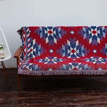 

best selling 2020 Geometric double-sided sofa blanket towel knitted sofa cushion bedroom bedspread cover full cover XT108