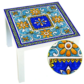 

Funlife Italian Majolica Tile Lack Table Tops Wall Art Furniture Self-adhesive Waterproof Sticker Wallpaper LK002 Wall Removable