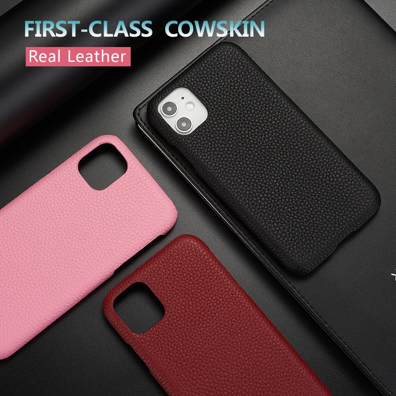 

Real Leather First Class Cowskin For iPhone 14 14ProMax 14Plus 13Promax 13 12 11 Max Case Luxury Shockproof Cover