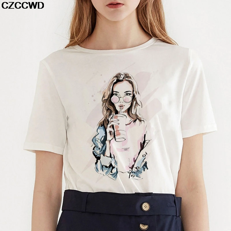 

Poleras Mujer De Moda 2019 Ulzzang Harajuku Fashion White T Shirt Vogue Female Style Tshirt Leisure Streetwear Female T-shirt
