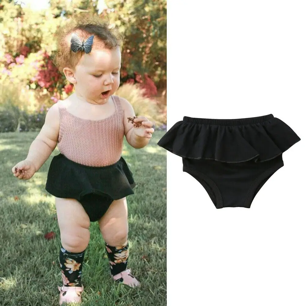 Lovely Newborn Kid Baby Girl Panties PP Shorts Ruffle Tutu Shorts Summer New Solid Bloomer Diaper Cover Briefs 7 Colors