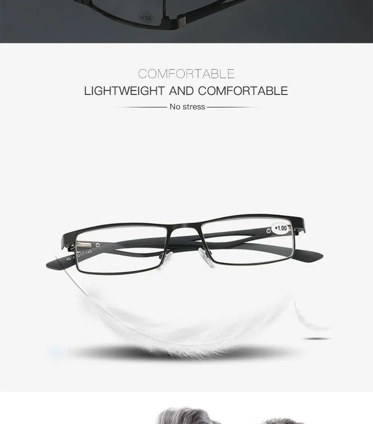 BEGLEITET мужские и женские очки для чтения из титанового сплава с металлическим каркасом против усталости очки для чтения модные очки