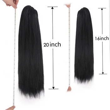 Doris beauty 16'' 20'' Synthetic Kinky Straight Ponytail Hair Extensions Drawstring Afro Yaki Ponytail Hair Pieces for Women 4