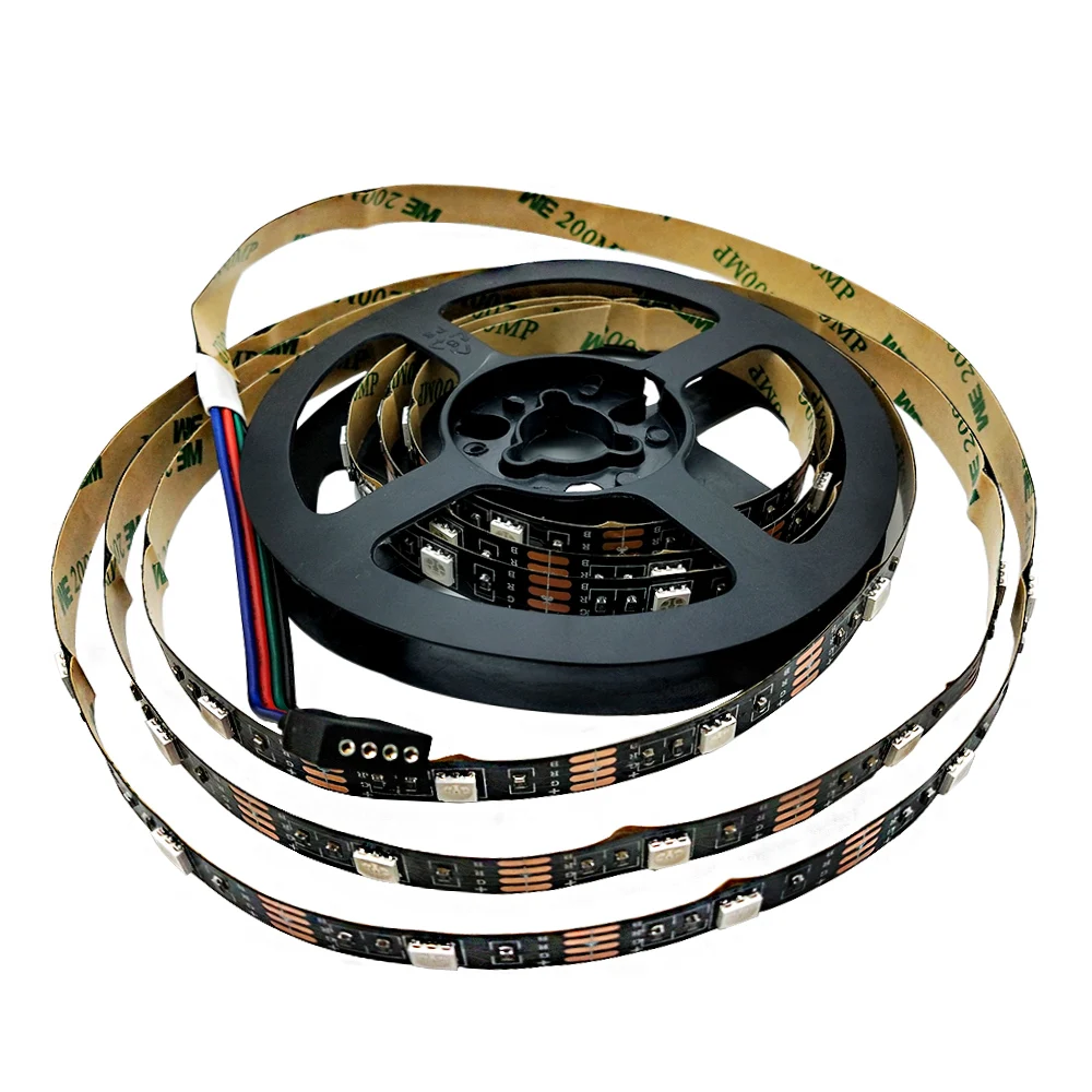 Светодиодная лента 5 в постоянного тока 5050 SMD 30 светодиодов/м черная печатная
