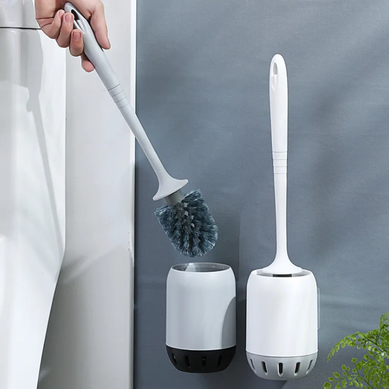 Long Handle Toilet Cleaning Brush Set Punch Free Floor standing Wall