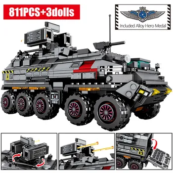 

Wandering Earth boy favor Technic military Vehicle Cargo Transport Truck Car DIY Building Blocks Bricks Toys Educationl Kid Gift