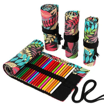 

Cute Cat Pencil Case Roll for Girls Boys Back to School Pencilcase Large Penal 12/24/36/48/72 Holes Cartridge Pen Bag Staionery