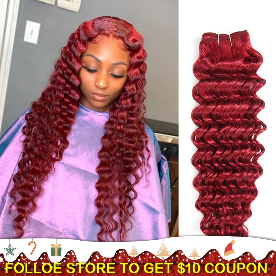 Joedir Pre-Colored Deep Wave Brazilian Hair 100% Human Hair Bundles Remy Weave Ombre Color Pink Blue Purple