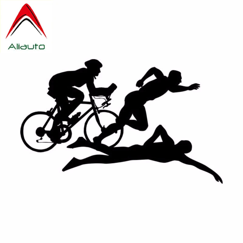 Aliauto Fashion Car Sticker Funny Triathlon Sports Auto Motorcycles Accessories PVC Decal for Kia Rio Passat B6 Lada 13cm*8cm | Автомобили
