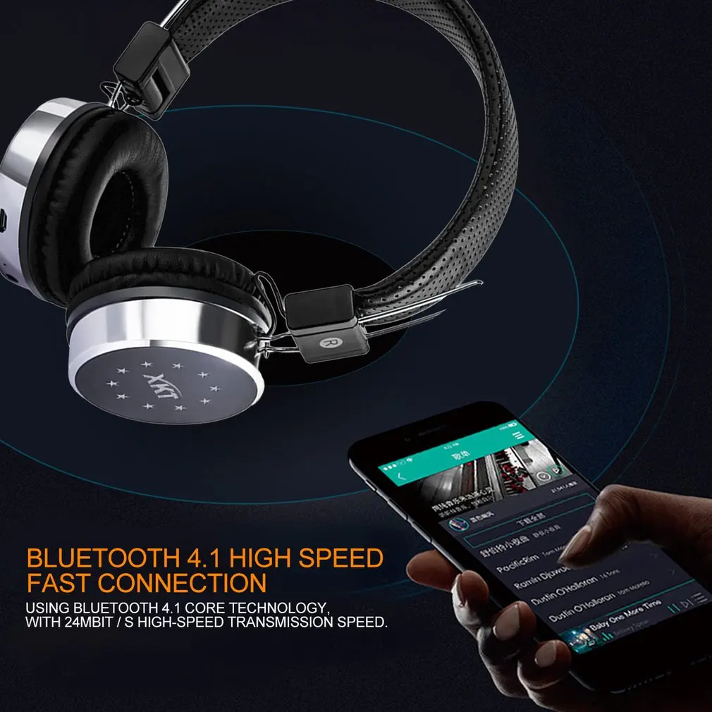 P60 беспроводные наушники Bluetooth наушники 24 часа работы 7 цветов светодиодный свет Поддержка TF карты для мобильного телефона PC tv