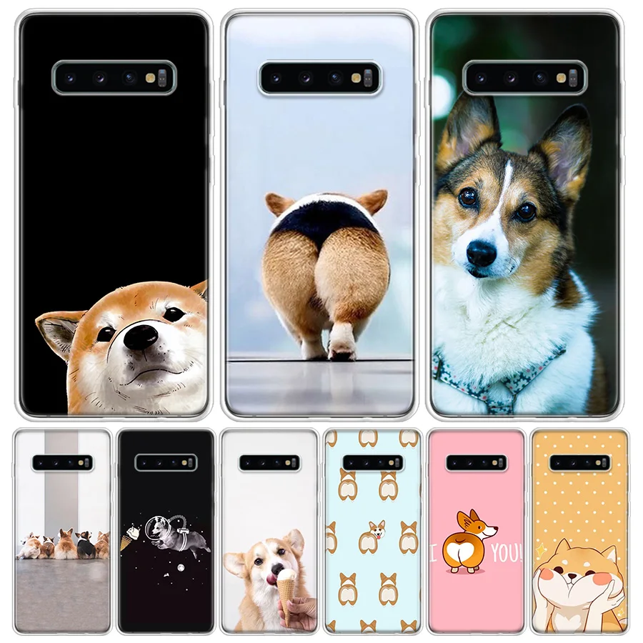 Милый чехол Corgi Dog для телефона Samsung Galaxy S20 FE S21 Ultra S10 Plus S10E S9 S8 S7 S6 Edge J4 J6 + J8 Fundas Capa |