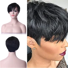 

HAIRJOY Woman Synthetic Hair Wigs Natural Black Short Straight Wig 8 Colors Available