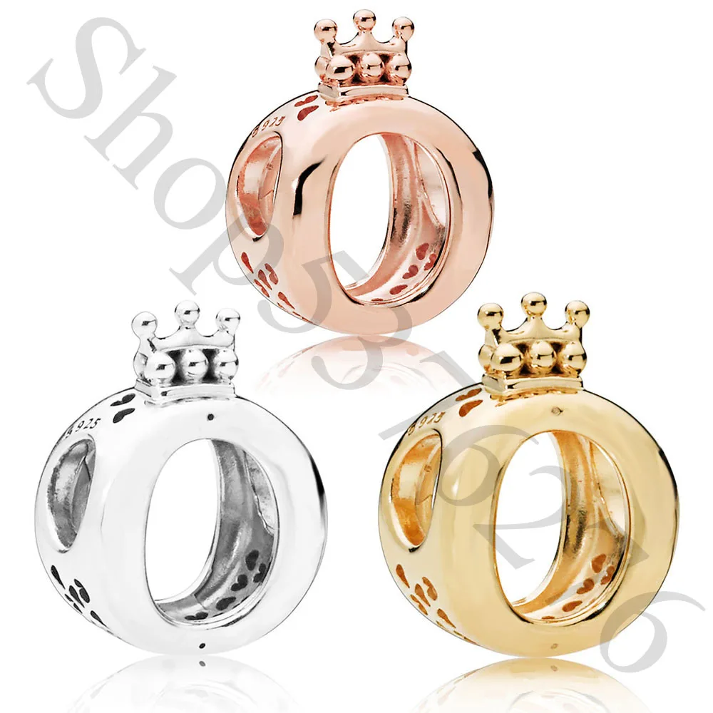 Authentic 925 Sterling Silver Bead Signature Logo Crown O Charm Fit Fashion Women Pandora Bracelet Bangle Gift DIY Jewelry | Украшения и