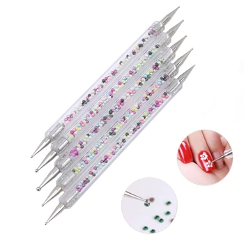 

Rainbow Color Nail Point Drill Pen Pearl Double Head Point Pen Nail Art Design Set Dotting Painting Drawing Brush Pen Tools