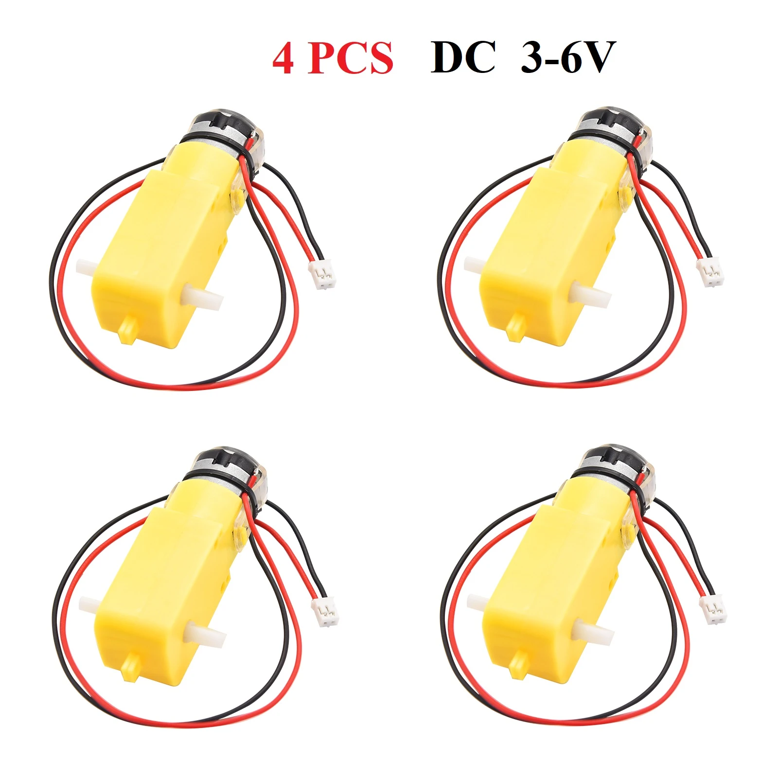 4PCS TT Gearbox Motors 1:48 Ratio - DC 3-6V Dual Shaft Motors For Arduino Robots & DIY Cars