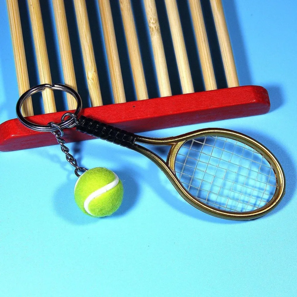

Mini Metal Tennis Racket Handmade Souvenir Cute Tenis Racquet Ball Key-chain Key Sports Chain Car Bike Keyring Novelty Gift
