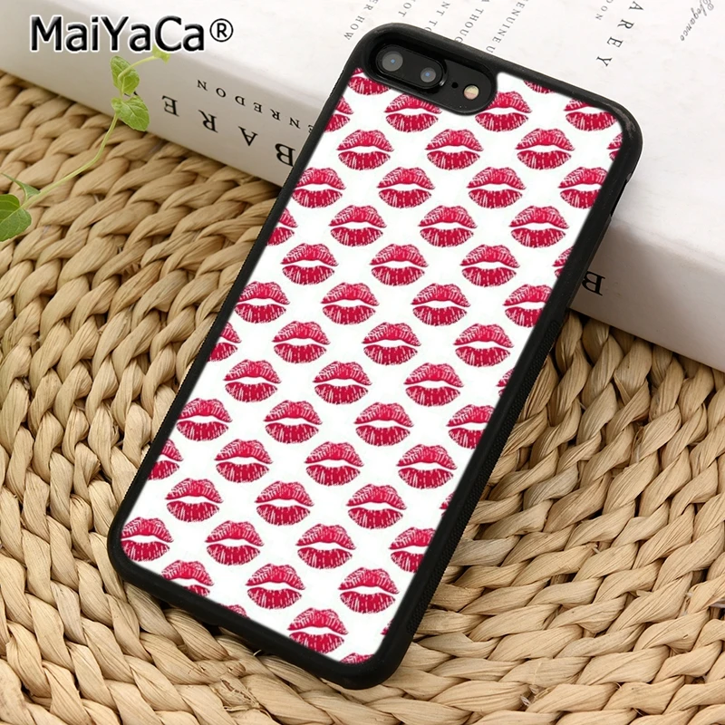 MaiYaCa Kiss Me Red Lip чехлы для телефонов Iphone 5 SE 6 7 8 Plus X XR XS 11 12 13 Pro max samsung galaxy S7 S8 S9 S10 |