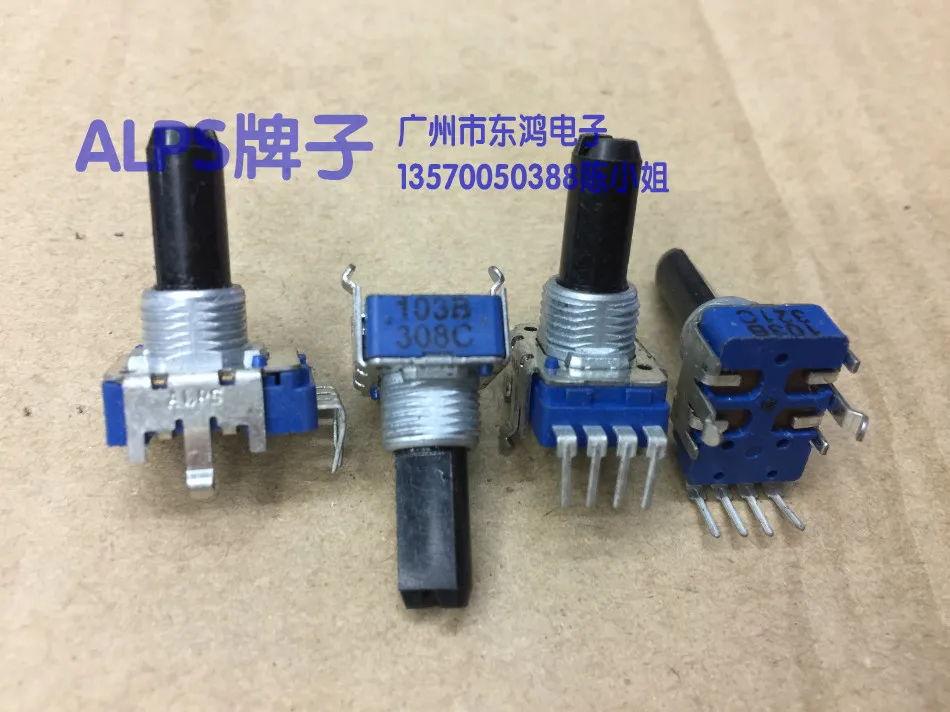 

2PCS/LOT ALPS Alpine type RK11 potentiometer, B10K belt shaft, 18mm long package, 4 lines of gongs