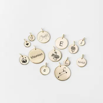 

Round Disc Necklace Stainless Steel Pendant Accessories Personalized Engraving Pattern for Jewelry Making Wholesale Dropshipping