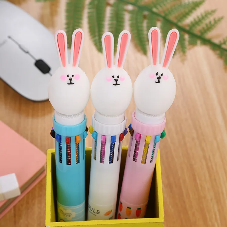 Шариковая ручка Kawaii Rabbit 10 цветов в 1 цветная для рисования с рисунками