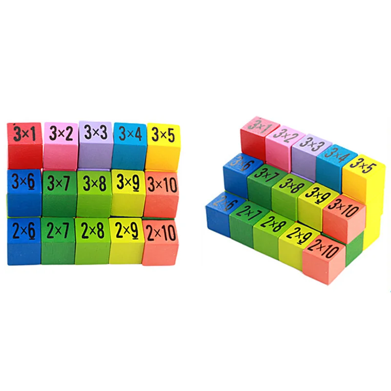  3D Montessori Wooden Toys Multiplication Table Math Arithmetic Double Sided Puzzle Early Educationa