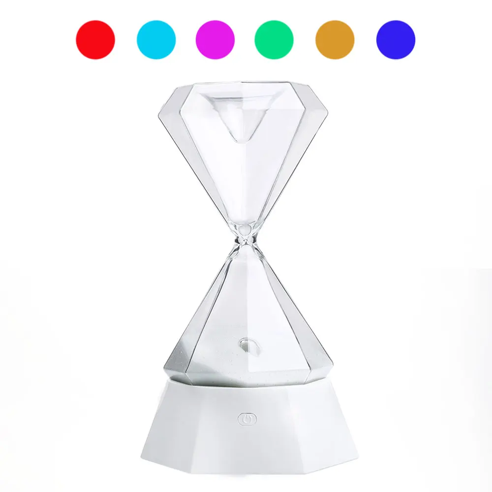 

USB charging Hourglass Night Light Good For Sleep Multi-function 7 Colors Changing For Living Room Bedroom Bedside Lamp