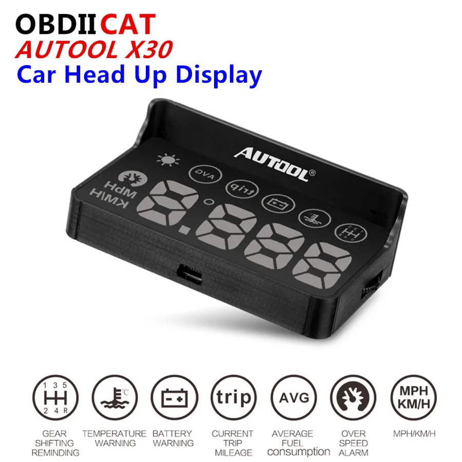 AUTOOL X30 HUD OBD 2 Head UP Display Автомобильный спидометр Headup OBD2 проектор умный цифровой