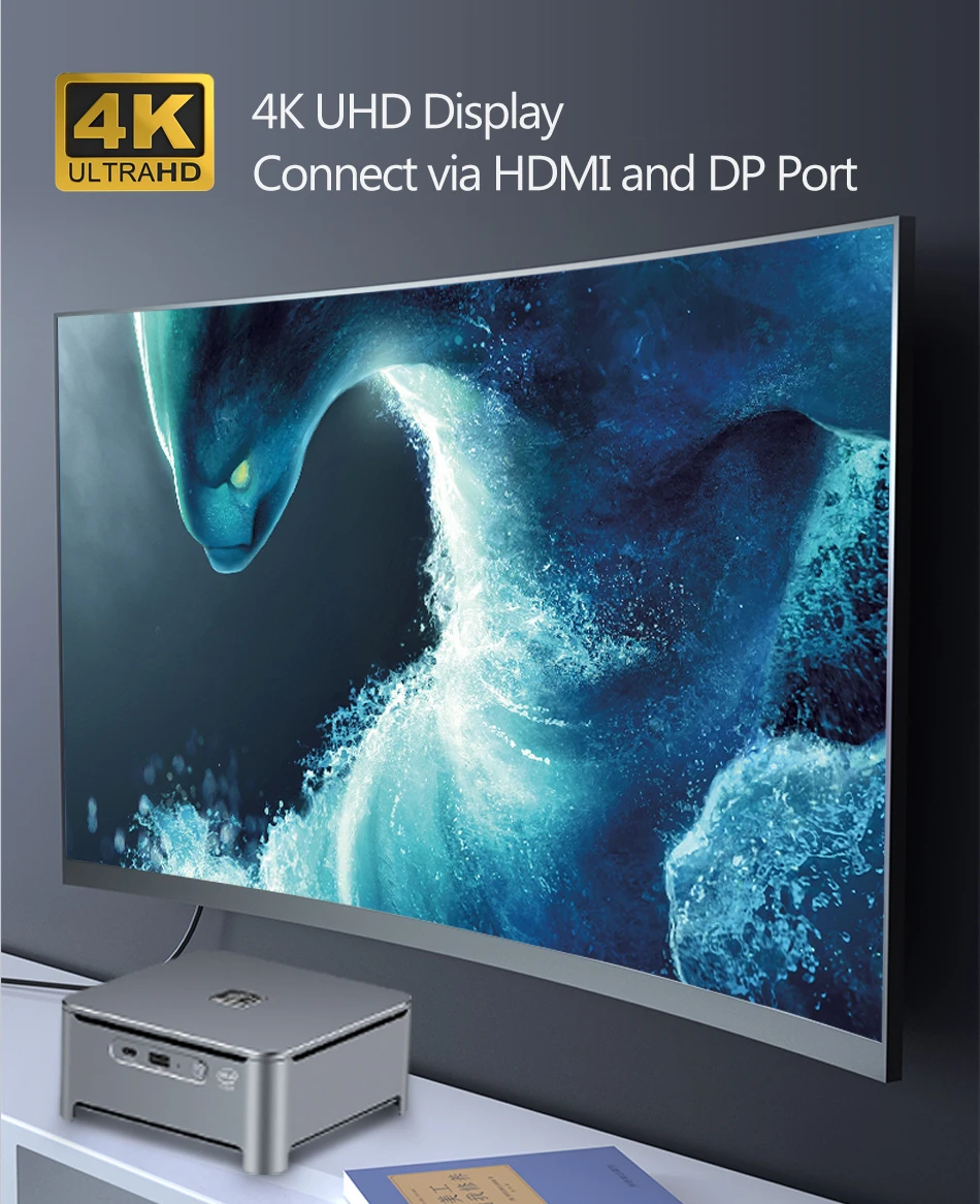 Мини компьютер 9th Gen i9 Intel Core 9980HK 9880H 8 i5 9300H i7 8750H Dual DDR4 RAM M.2 SSD 4K UHD DP HDMI игровой мини
