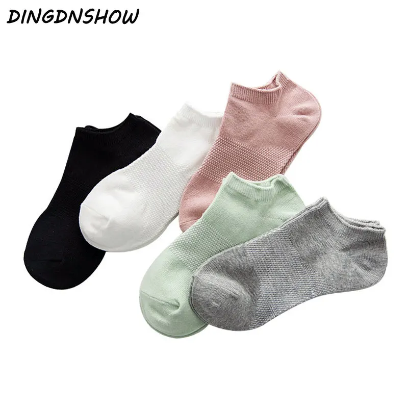 

[DINGDNSHOW] 2020 New Arrival Socks Slippers Girls Cotton Breathable Boat Sock Solid Women Short Sock