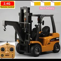 Multi-Functional Forklift Truck 2.4G Alloy Large Truck With Light 360Degree Rotation Lifting Electric Engineering Vehicle Truck 1