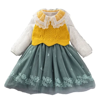 

Fashion Children Sets GIRL'S Sweater Coat 2020 Spring Clothing New Sweater Vest Two-Piece Set Baby Princess Style Cltohing
