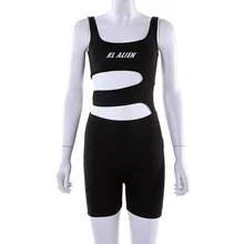 Женская сексуальная мягкая спортивная одежда с буквенным принтом спортивный костюм Холтер Одежда для гимнастики