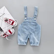 Коллекция года, летние ковбойские шорты на подтяжках для мужчин и женщин стиль, детский костюм в Корейском стиле