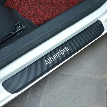 

4Pcs Car Door Sill Protector Sticker Carbon Fiber Vinyl Sticker for Seat Alhambra