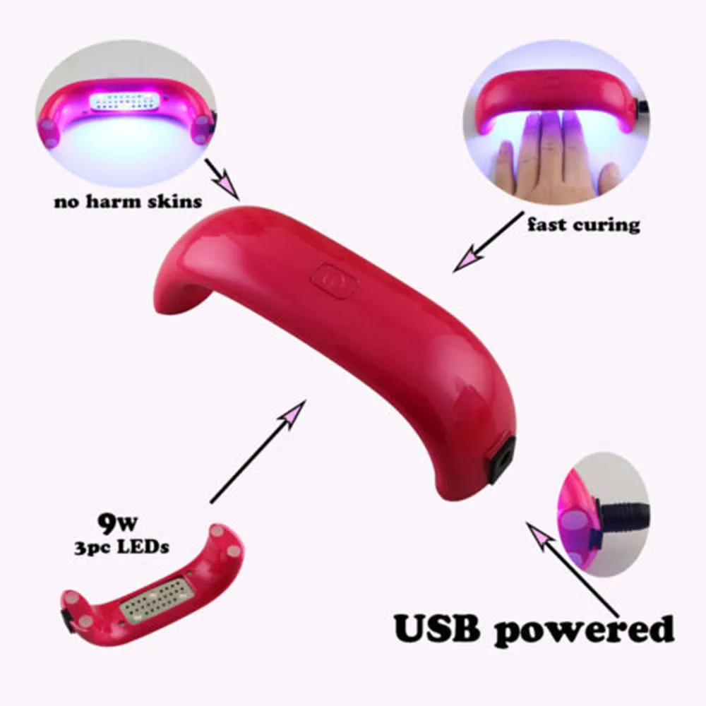 Мини USB Светодиодная лампа для сушки ногтей 9 Вт Сушилка сушилка гель лака