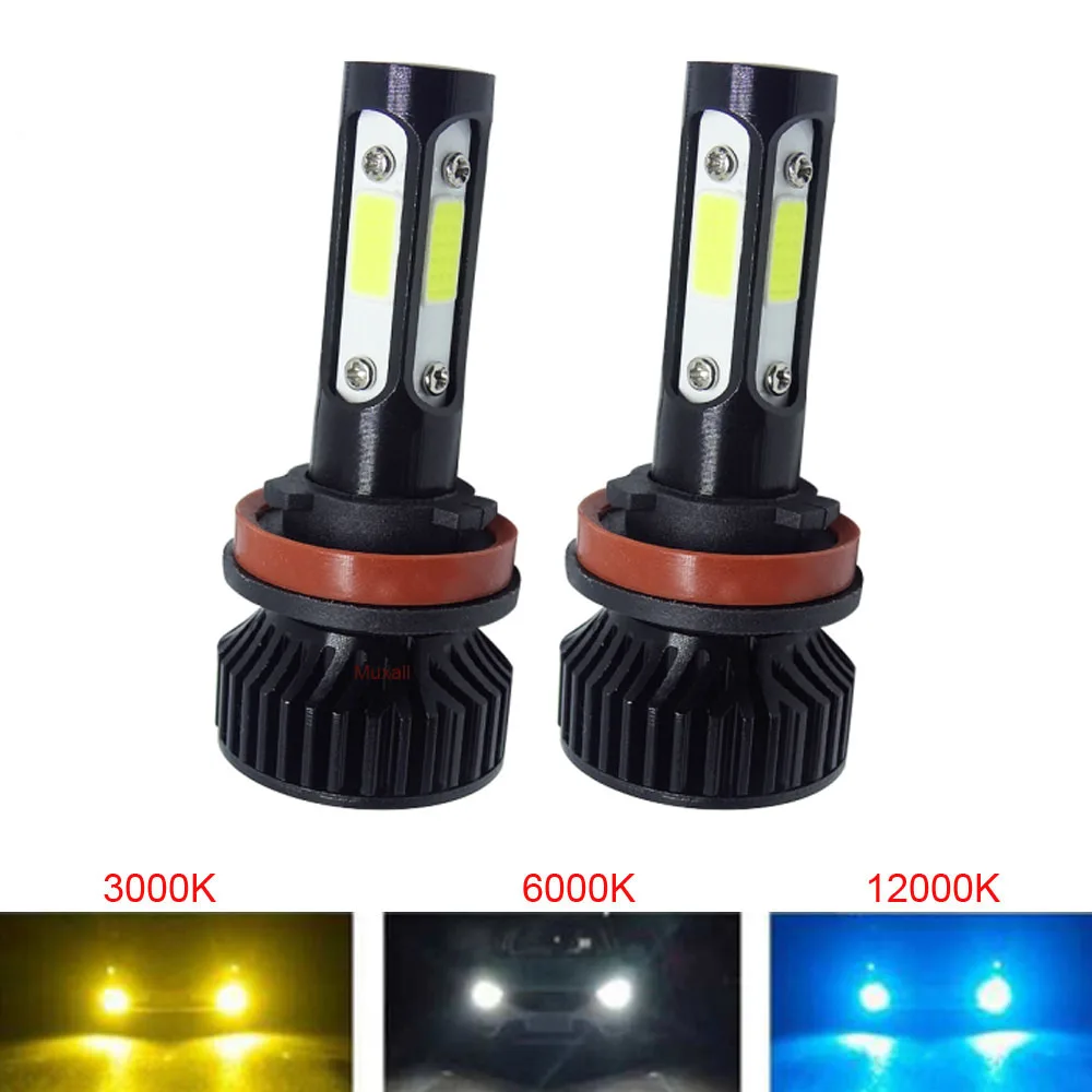 

Muxall 2pcs 80W 16000LM 4-Sides Car Headlight Bulbs Kit H4 Led H7 H11 H13 9005 HB3 9006 HB4 9007 Auto Light Bulb 6500k Fog Light