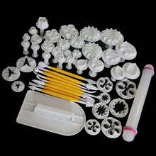 46 шт./компл. кондитерский шприц для украшения изделий Fondant(сахарная) резак Пластик форма для выпечки тортов DIY Инструменты для украшения тортов из мастики плунжера паста кондитерский шприц для украшения изделий под давлением