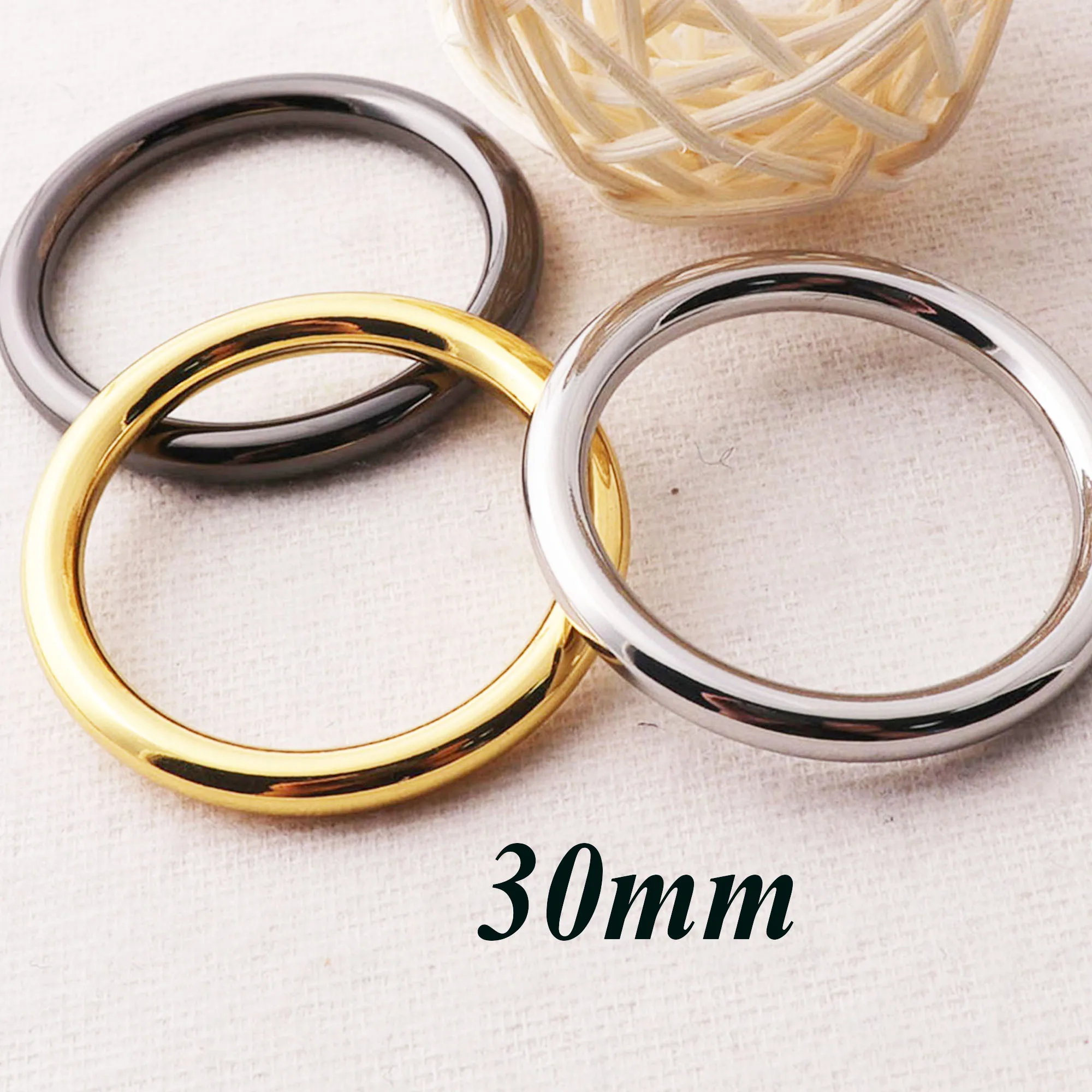 

6 PCS Metal Silver/Gold/Gunmetal O Rings Buckles Purse Bag Handbag Key Fob Key Chains hardware purse hardware 30mm O-Ring