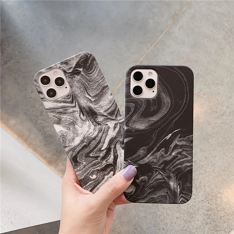 

Matte Marble Texture Stone Phone Case For iPhone 12mini 11 12 Pro Max X XR XS Max 7 8 Plus SE2 2020 Soft IMD Silicone Back Cover