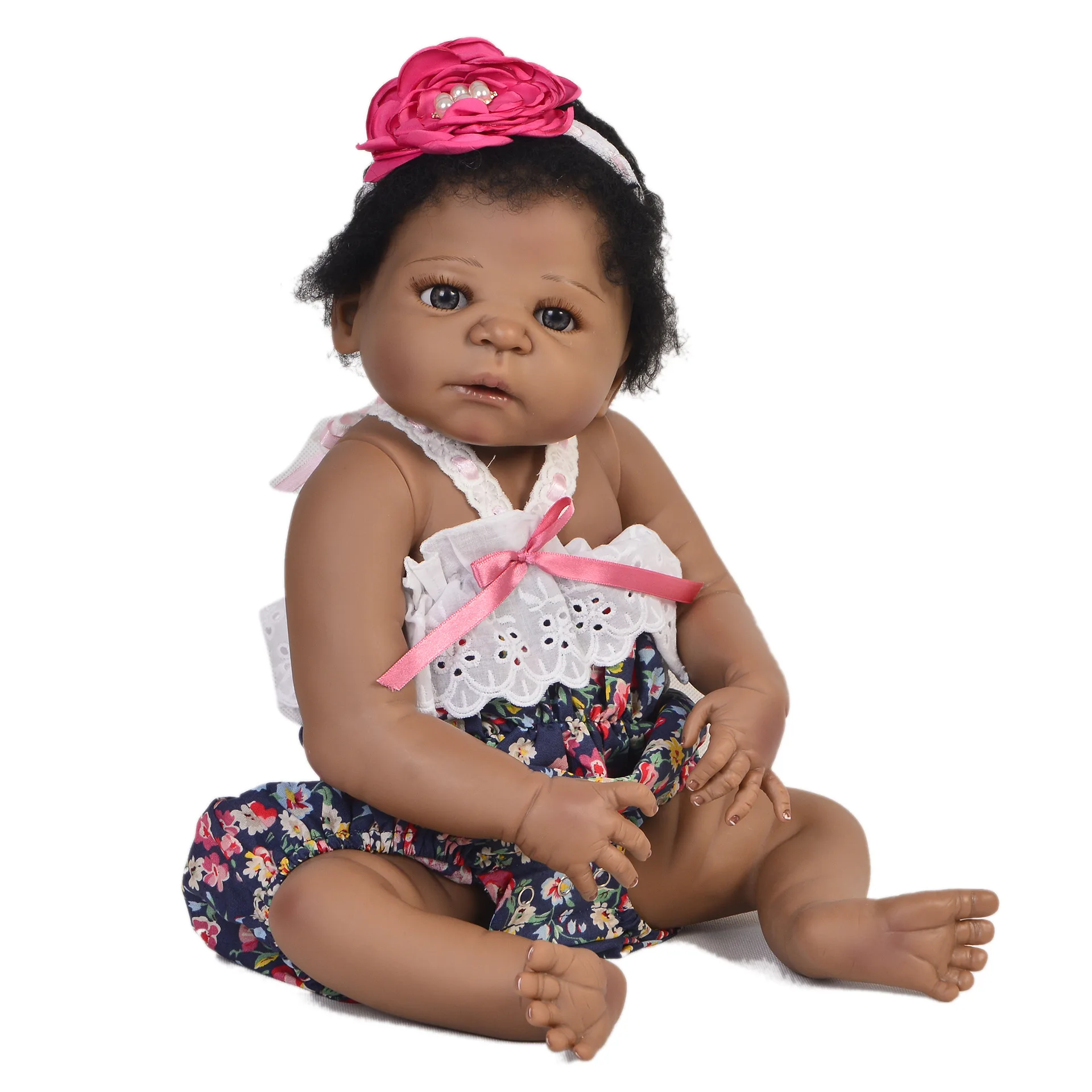 57 см черная кожа настоящий полный корпус силиконовая девочка реборн кукла для ванны игрушки реалистичные детские принцессы Реалистичная кукла Bebe Reborn Boneca