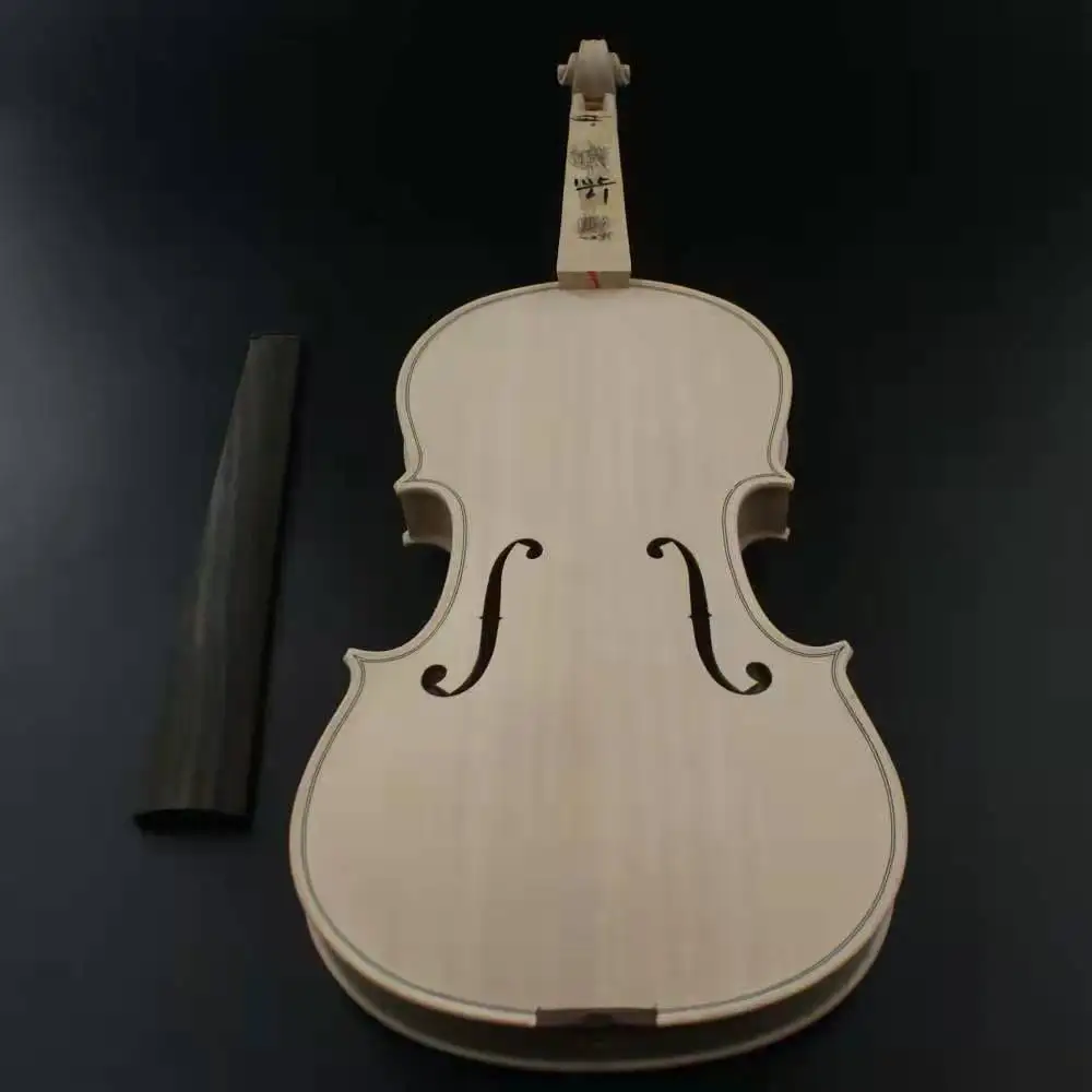 DIY Unfinished Blank Violin Kit Natural Solid Wood Acoustic Fiddle with EQ Spruce Top Maple Back Neck Ebony jujube accessories