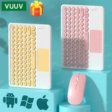 

iPad Keyboard With Touchpad Round Wireless Keyboard Bluetooth-compatible Mouse For iPad Pro 2020 2021 Android Windows iOS Tablet