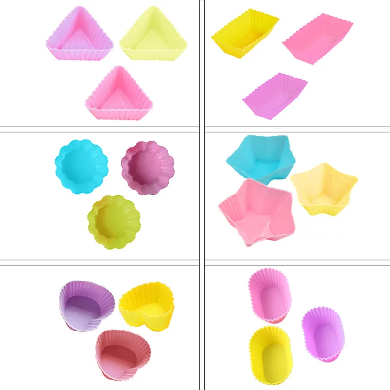 6 шт./лот силиконовые мини-вкладыши для кексов в форме сердца инструменты торта