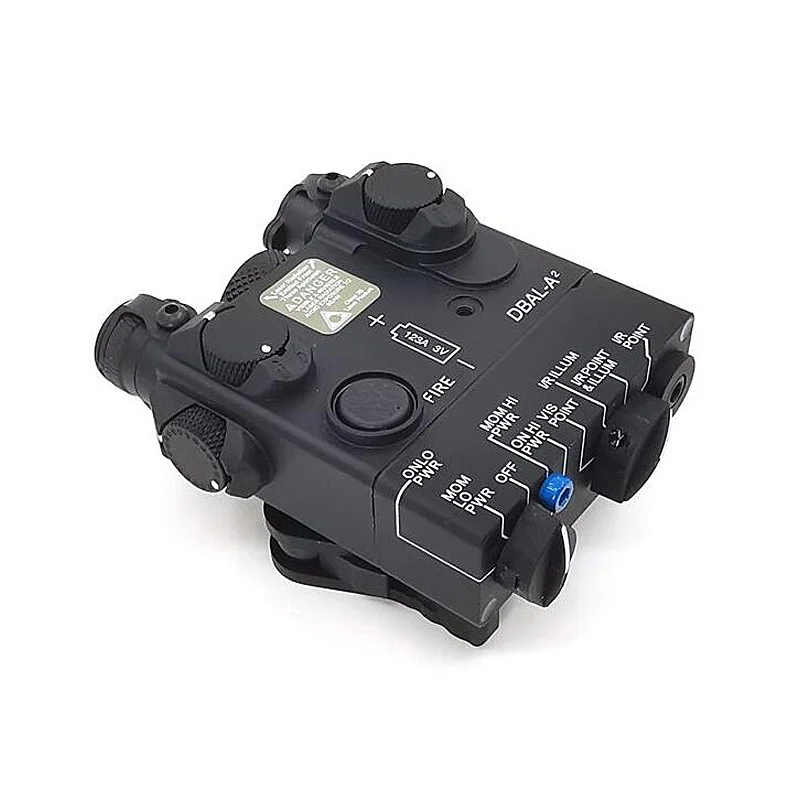 Black PEQ-15A DBAL-A2 Dual Beam Aiming Laser IR& Red Laser LED White Light Illuminator with Remote Battery Box Switch - Цвет: Black