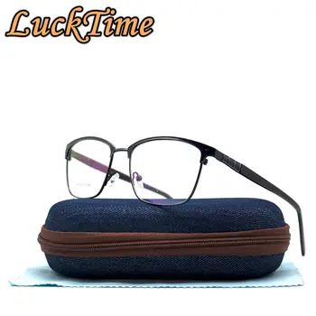 

LuckTime Fashion New Men Eyeglasses Frame Retro Metal Myopia Glasses Lucky Time Optical Frame Men Prescription glasses #1637