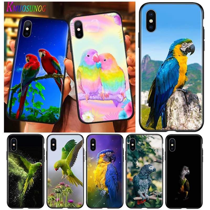 Parrot Bird Flying Silicone Cover For Apple IPhone 12 Mini 11 Pro XS MAX XR X 8 7 6S 6 Plus 5S SE Phone Case | Мобильные телефоны и